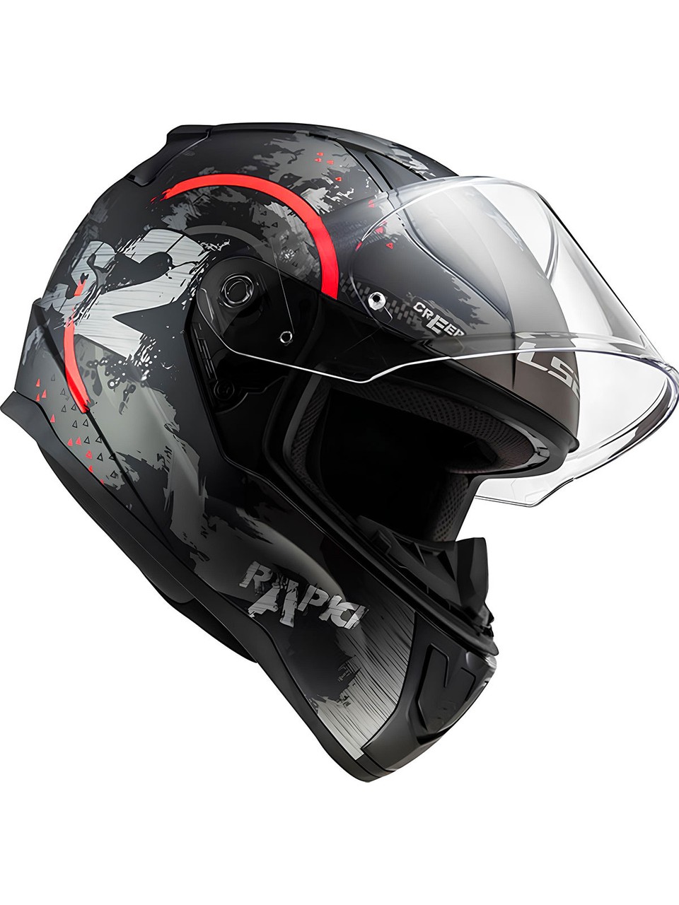 LS2 RAPID 2 CIRCLE KAPALI KASK MAT SİYAH - KIRMIZI